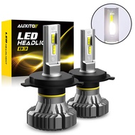 AUXITO 2Pcs H4 9003 LED Fanless Headlight Car Replacement Led Headlight Bulb Super Bright White 6500