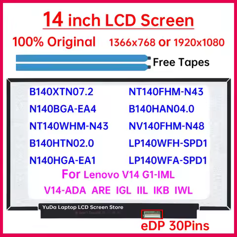 14 Inch Laptop LCD Screen For Lenovo V14 G1-IML V14-ADA ARE IGL IIL IKB IWL Display Matrix Panel Rep