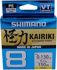 SHIMANO - Fishing Braid Kairiki 150M Jaune 0.215mm 20.8Kg - 59Wpla58R36 - Sh64Wy150215