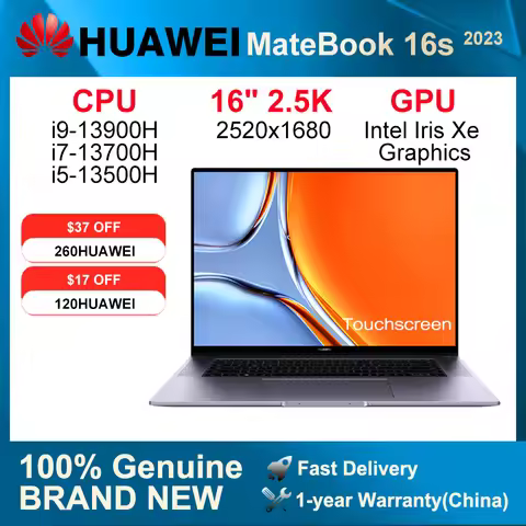 2023 HUAWEI MateBook 16s Laptop i9-13900H/i7-13700H/i5-13500H 16GB/32GB 1TB Netbook 16-inch 2.5K Tou