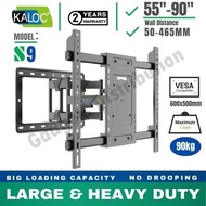 KALOC KLC S9 Heavy Duty Universal 55 to 90 Inch TV Wall Tilt Swivel Extension Bracket Wall Mount 90k