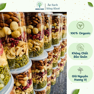 Granola siêu hạt Granola không yến mạch hạt mix eat clean không đường Granola nhiều hạt Green Farm