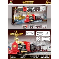 Christmas Classic Train with Smoke Small Train Track Electric Light Music Smoke Track Small Train To