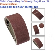 Abrasive ring size 76 x 457 mm fabric GXK51, set of 10 rings