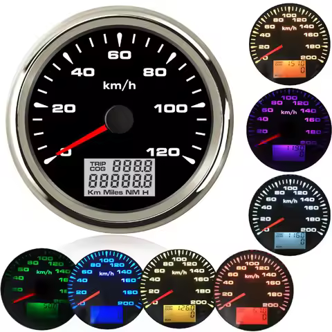 85mm boat car gps speedometer Car Marine Boat GPS Speed Odometers LCD Display Gauge 9~32V with 7colo