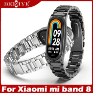 Metal สายนาฬิกา for Xiaomi Mi Band 8 สาย วัสดุ สแตนเลสสตีล นาฬิกา สมาร์ทวอทช์ Miband 8 Miband8 สาย สายนาฬิกาข้อมือสำหรับ Wristband Accessories