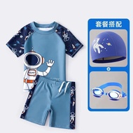 2025 Children's swimsuit Quick-Drying Swimming Training Hot Spring Suit Professional Five-Point Boys
