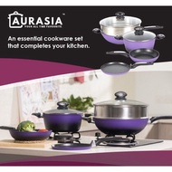 🔥Bundle Saver🔥 Aurasia Family Cookware Set Wok Frypan Parata Pan Casserole Steamer Rack