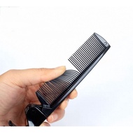 Black Pocket Folding Comb Barber Hair Clip Set 2in1 Multifunction / Comb Folding with Hair Section C