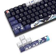 Dye-Sub PBT Keycaps Cherry Profile Great Wave Off Kanagawa Japanese Keycaps Para Sa 61/64/66/68 Che