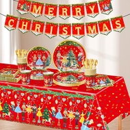 2025 Christmas Party Tableware Disposable Cup Plate Home Festival Supplies