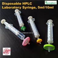 Disposable Syringe 5ml / 10ml for HPLC Laboratory use, 10pcs