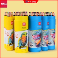 DELI Classic Oil-Based / Water Colour Pencil / Erasable Long Color Pensel - 12/24/36/48 Warna Pensel