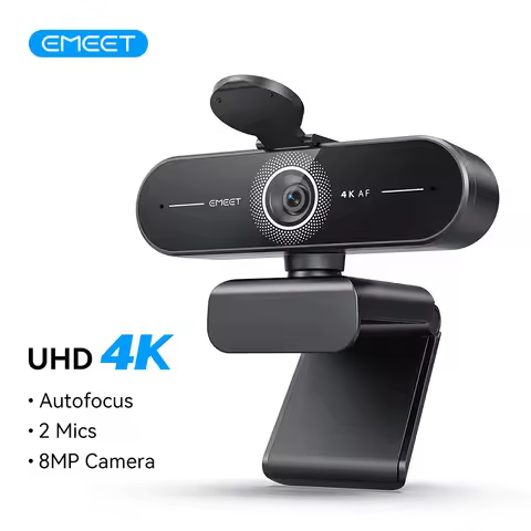 EMEET 4K/1080P Webcam for PC/Computer PDAF Auto Focus Video Camera With Dual Mics Web Camera Works f