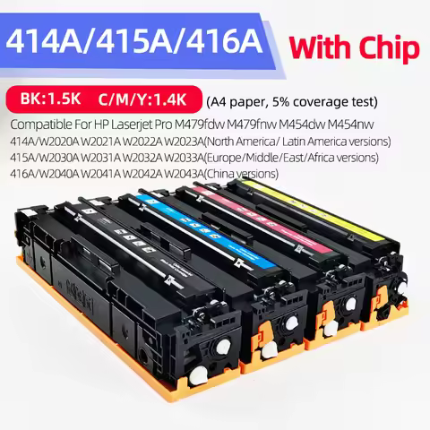 with chip 414A 415A 416A Toner Cartridge For HP Color LaserJet Pro M454dn M454dw MFP M479dw M479fdn 