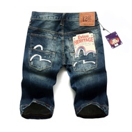 (Free Gift) New Product Spot Evisu Patch Design Five-point Pants Summer Korean Version of The Trend