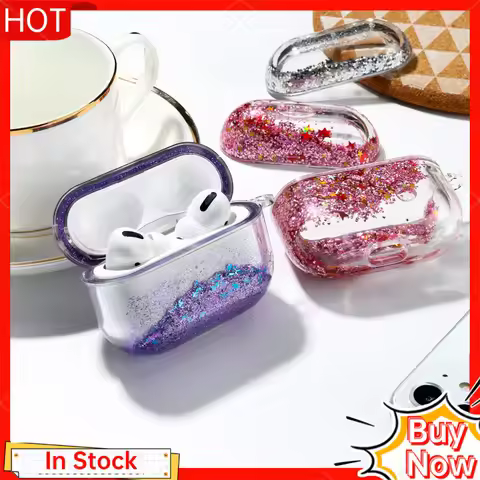 Quicksand Glitter Hard Case for AirPods 1/2/Pro Cute Bling Bling Protective Cover for Women Girls Sh
