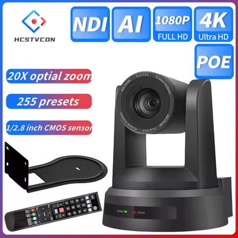 1080P/4K Conference PTZ Camera AI Tracking 60fps 20X Optical Zoom NDI POE HDMI SDI LAN USB3.0 for Ch