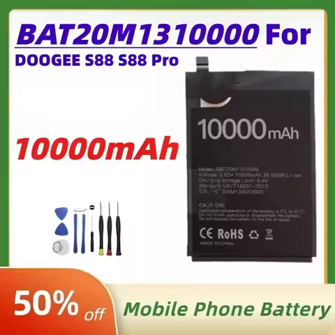 Large Capacity 10000mAh BAT20M1310000 Mobile Phone Batteries for DOOGEE S88 S88 Pro Rechargeable Lit