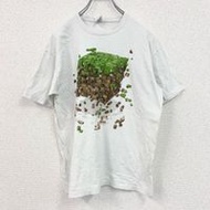 古著 Fruit of the Loom 白色短袖印花 Minecraft 圓領 T 卹，復古設計