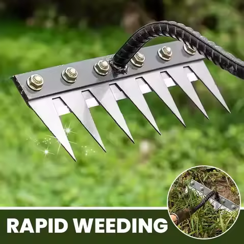 Teeth Carbon Steel Garden Hand Rake Farm Tool Weeding Scarifier Agricultural Nail Harrow Metal Harro