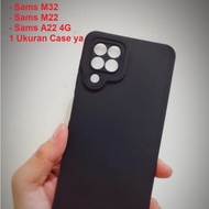 (Populer) Samsung A22 4G M32 Case Softcase Black Matte Camera