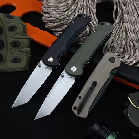 T0041 Folding Tactical Knife 14C28N Steel Blade EDC Outdoor Camping Military Hunting Pocket Knives S