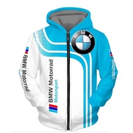 12152023 BMW Car Standard Clothing 3D Digital Printing Sweater Men's Zipper Hooded Casual Wear Long-sleeved Jacket Racing Overalls