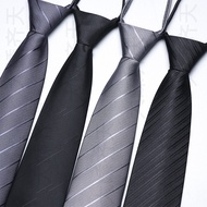 Gray Tie Male Knot-Free Japanese Narrow Suit Shirt Student Black Zipper Casual No-Tying Ladies Ready
