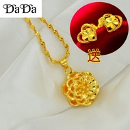 Jewelry Saudi Gold 24k nasasangla Necklace Earrings Women's pawnable legit Skeleton Stamen Pendant Set Jewelry Birthday Gift for Mom