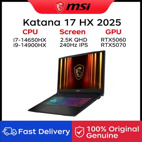 2025 MSI Katana 17 HX Gaming Laptop 17.3 Inch 2.5K QHD 240Hz IPS Screen Netbook i9-14900HX 32GB 2TB 