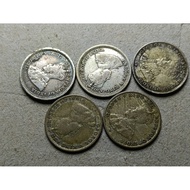 George V King and Emperor Of India. 5 Cents Silver Coin. 1918-1920 (Silver 0.400), 1926-1935 (Silver