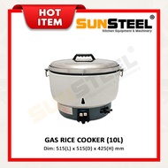 【SUNSTEEL】Gas Rice Cooker 10Litre / Periuk Nasi Gas 10L (50 Orang)