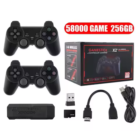 New X2 Plus Game Stick GD10 Pro 4K HD Retro Video Game Console Wireless Controller 256G 58000 Game T