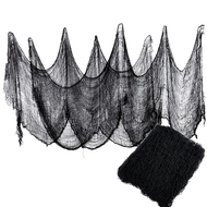 (AAA-HOT) 2/4m Horror Halloween Decoration Black Gauze Artificial Spider Web For Haunted House Hallo