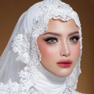 4H [Handmadebychindy] WEDDING VEIL ARABIAN VEIL/ modern wedding VEIL/ Wedding hijab accessories