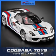 CBB 1:18 Porsche Martini 918 Spyder Alloy Diecast Car Model Toy For Kids Boys Adults Collection Fast