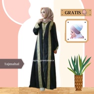 ABS132 - ABAYA BORDIR TAJMAHAL ABAYA COUPLE IBU DAN ANAK GAMIS HITAM A