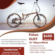 🇸🇬 Fnhon Gust. Foldable Bicycle. 16"/20"/22" Rims, 10 Speed Shimano Gears, Hollowtech Crankset, Hydraulic Brakes