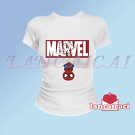 LANCAICAI Bodycon Tee Grunge Cracked Text Frame Hero Web Line Retro Y2K Casual Daily Outfit