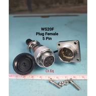WS20F Plug Female 5 Pin Plug and Socket Cable Panel Mount connector