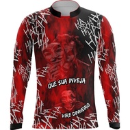 Men's T-Shirt Broken Long Sleeve Favela Joker Cry Now Laugh Later