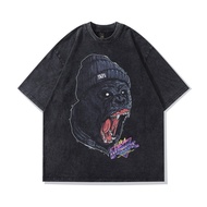 The Dark Common Denominator for Couple Streetwear – American Washed Base Tee, Loose Round-Neck 100% 