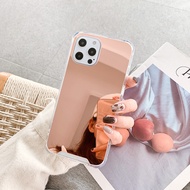 ALL Star Makeup Mirror Phone Case for iPhone 14 13 15 12 11 Pro Max Mini XS XR X 7 8 6 6s Plus + SE 2020 Plating Soft Shockproof Phone Casing Simple Fashion Phone Cover 【Fast delivery】