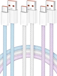 Senetem USB C Cable 3FT 3-Pack, USB A to USB Type C Charger Cord, 3A Fast Charging Compatible with i
