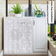 [Anti-Mosquito Door Curtain] Cabinet Blocking Curtain Lace Cabinet Door Curtain Household Shoe Cabinet Curtain Velcro Perforation @