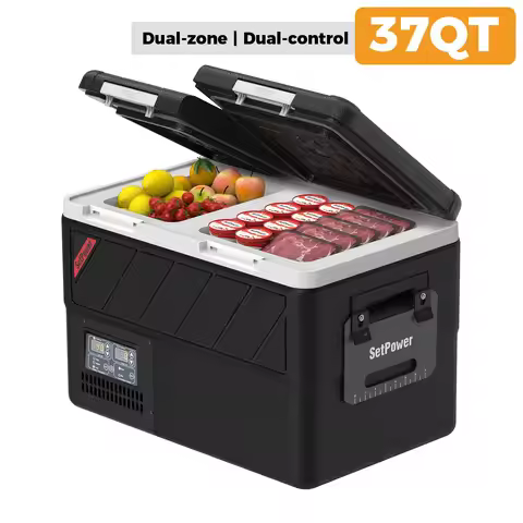 37QT Dual Zone Fridge Freezer Car Refrigerator with APP Control for Vehicle