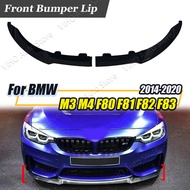 CS Style Front Bumper Splitter Lip Diffuser For BMW M3 M4 F80 F81 F82 F83 2014-2020 Gloss Black ABS 