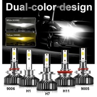 3000K+6500K Led Car Headlight Bulb H7 LED H4 H8 H9 H11 Dual LED Auto Lamp Multiple Color Fog Light Motorcycle Bulb