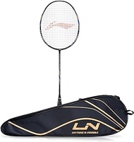 Li-Ning Carbon Fibre Super Series 900 Strung Badminton Racket with Full Cover (84 Grams, Black/Blue)